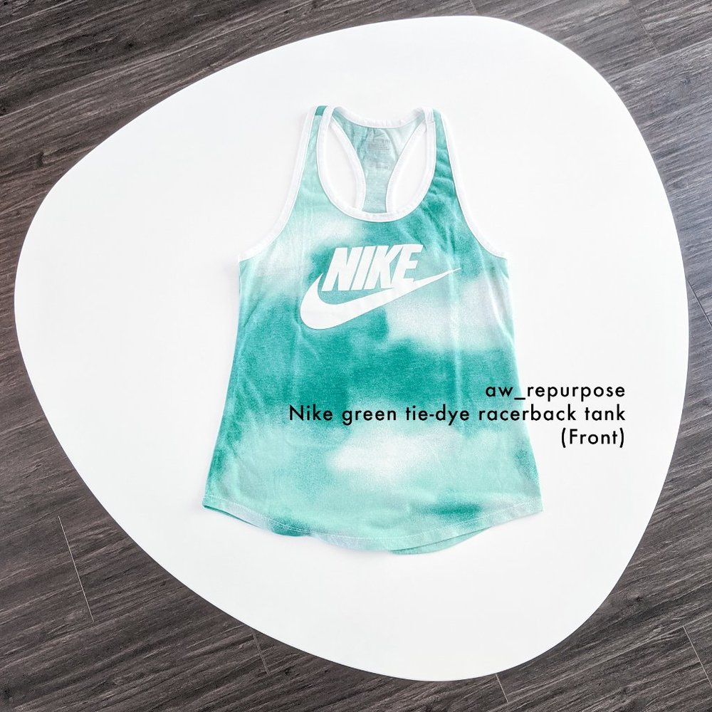 Nike Green/Blue Tie-Dye Racerback Tank Women Small